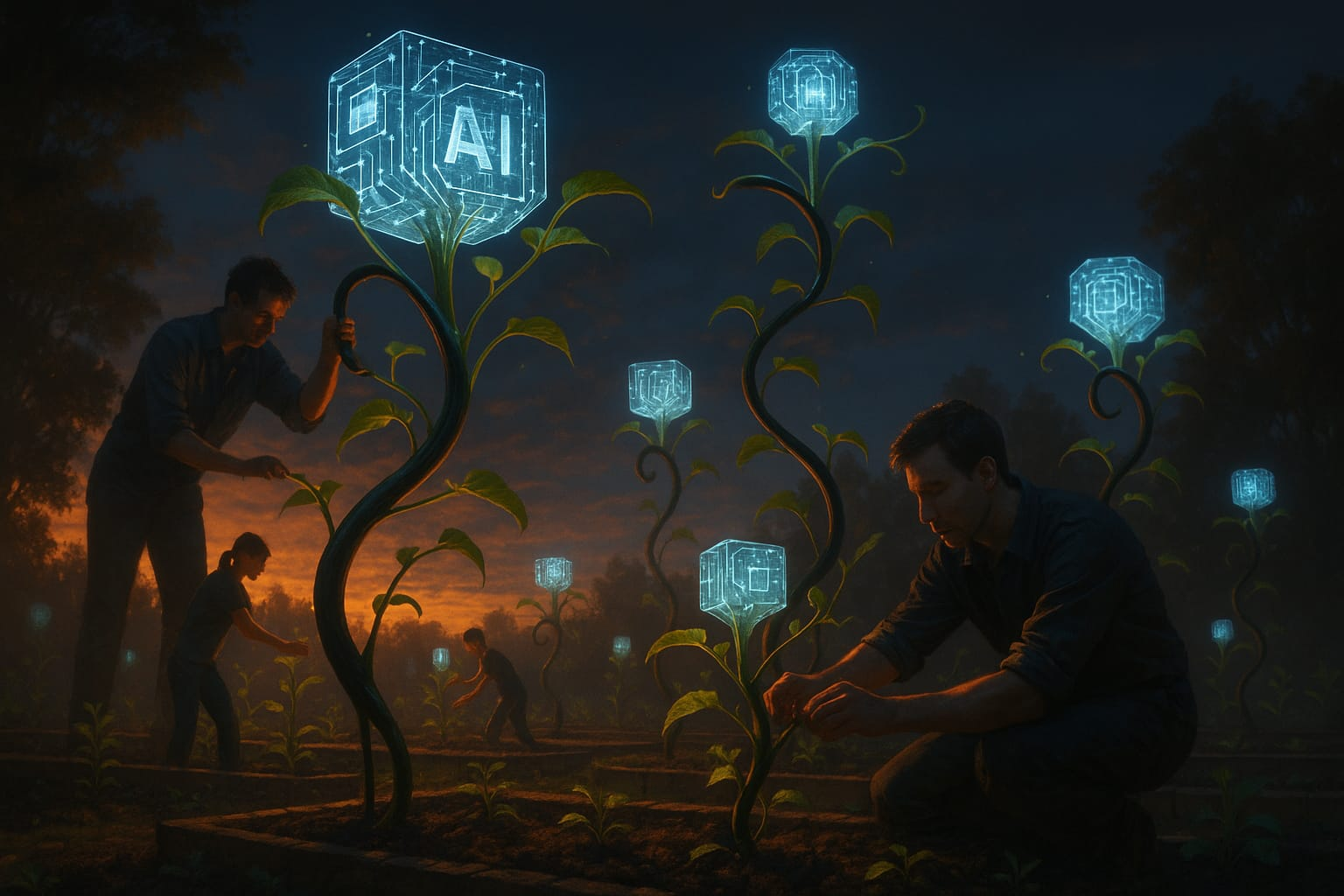 Farmers growing AI technologies, with some paying off and others not growing.